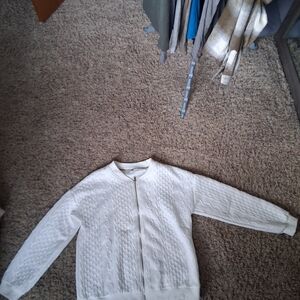 Women's White Cable Knit Jacket